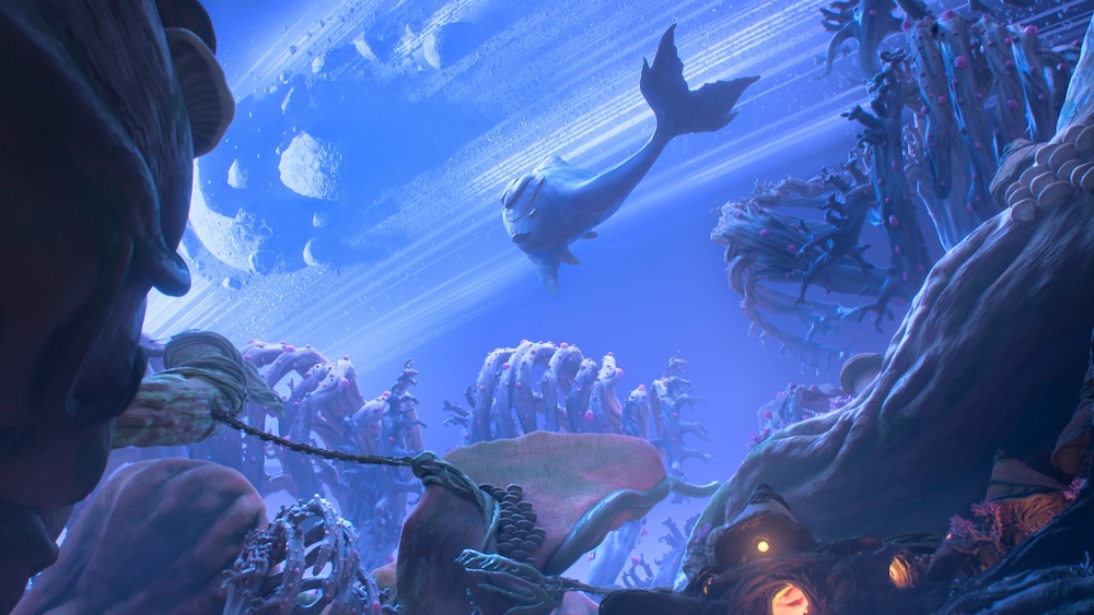 Image tirée de Wondla avec une baleine volant dans le ciel